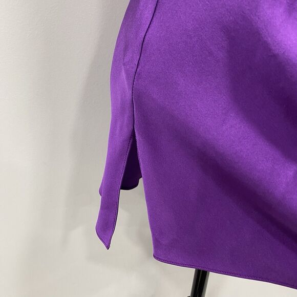 WORTH NY 12 NWT Purple Silk Long Babydoll Camisole Top Coquette Girl Deadstock - Picture 5 of 16